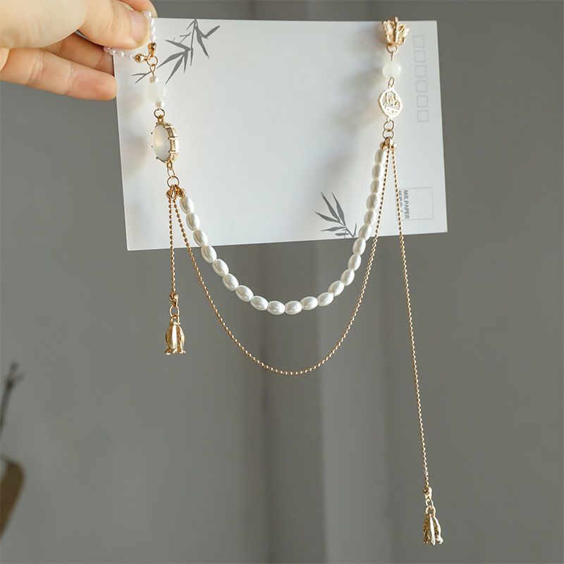 Cheongsam Brooch Ancient Style Pearl Hanfu Elegant Accessory_voghion.com