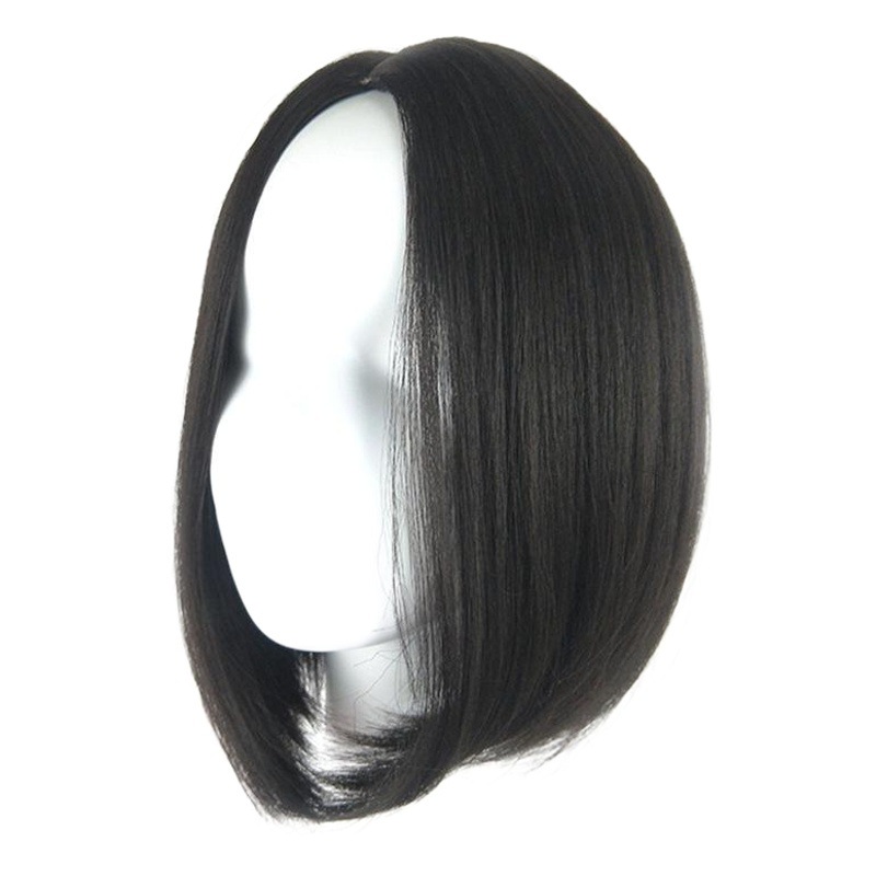 Comercio exterior peluca europea y americana de las mujeres negro corto pelo recto medio punto Bobo cabeza de onda de alta temperatura de seda de fibra química hebilla de pelo subred sombrerería