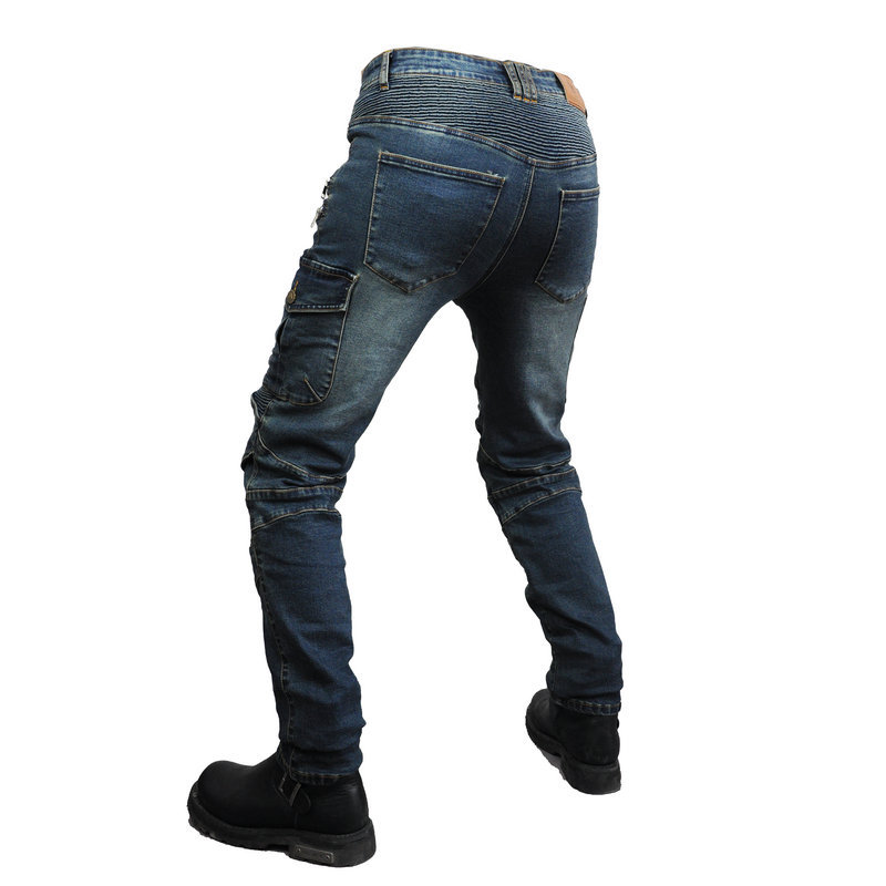 Motocicleta jeans hombres motocicleta multi-bolsa ropa de trabajo pantalones de montar retro stretch off-road pantalones anti-caída equipo de protección de segunda generación