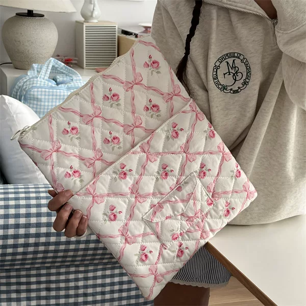 Korean New Ins Small Fresh Floral Laptop Bag 11/13/ 15inch Tablet Storage Women's Bag
