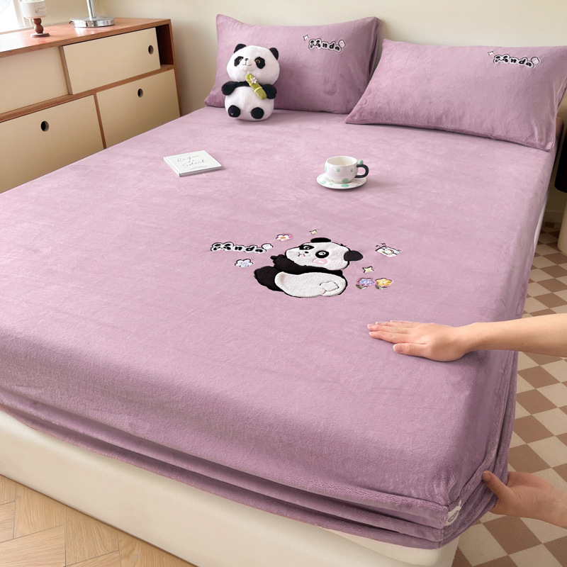 2025 nueva sábana de terciopelo de leche cubierta protectora de colchón de invierno de una sola pieza cubierta de cama engrosada con todo incluido más funda de cama individual de terciopelo