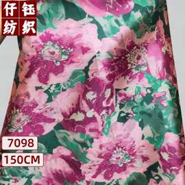 复古油画牡丹提花面料 春夏女装连衣裙 箱包装饰布料