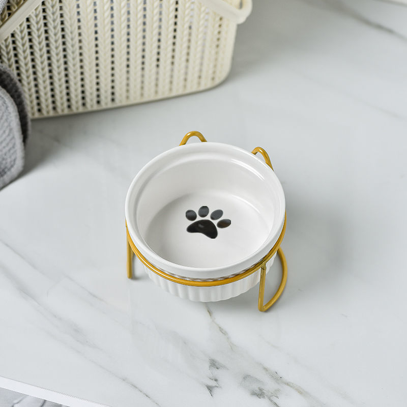 Cerámica doble cuenco cuello para perro y gato cuenco para mascotas cuenco para perros cuenco para perros cuenco para gatos cuenco alimentador para mascotas