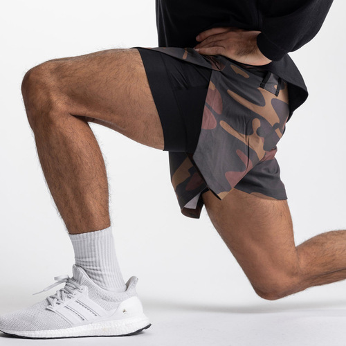 Cross-border summer men's sports shorts American trendy brand quick-drying double-layer shorts men's outdoor running fitness basketball pants
