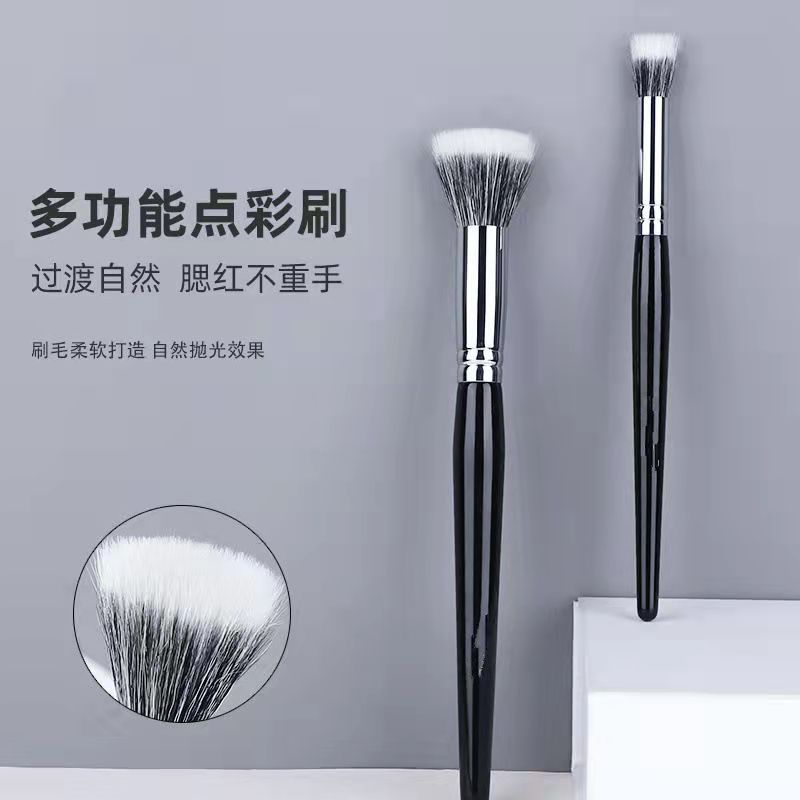 蘭思意點彩腮紅刷細光峰羊毛小號遮瑕散粉刷多功能化妝刷美妝刷子