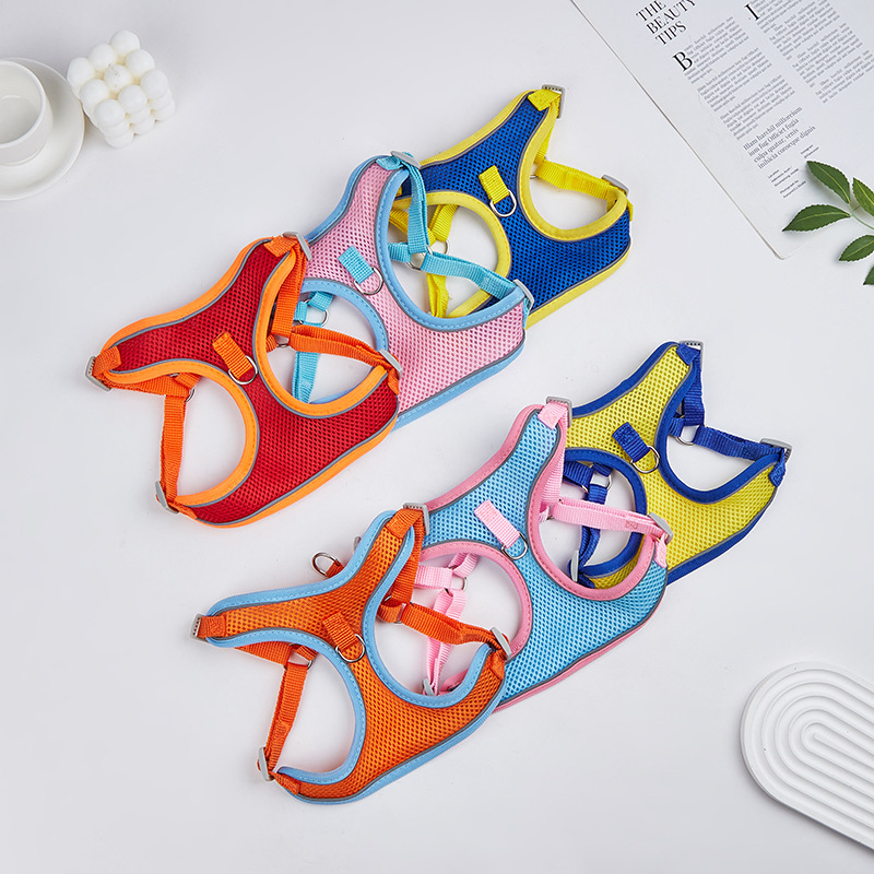 Nuevo cinturón de pecho de mascotas chaleco cinturón de perros respirado perros de verano cuerda de tracción para perros artículos de mascotas