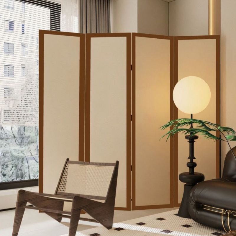 Cream-style screen partition for living room, bedroom, hallway, movable and foldable, suitable for both office and home use