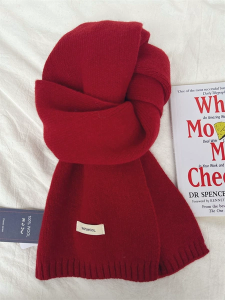 Small flat red scarf