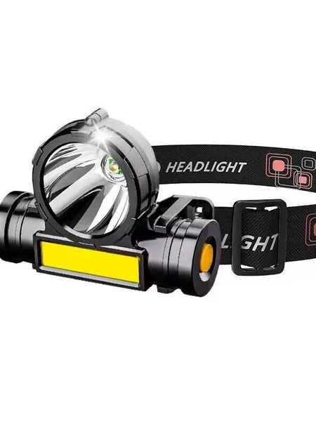 Cross-border headlight outdoor cob rechargeable head-mounted flashlight led fishing waterproof rechargeable bright headlight wholesale