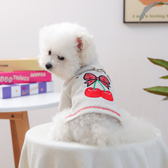 宠物衣服秋冬新款小型犬幼犬快乐狗猫保暖舒适超爱你樱桃打底衫