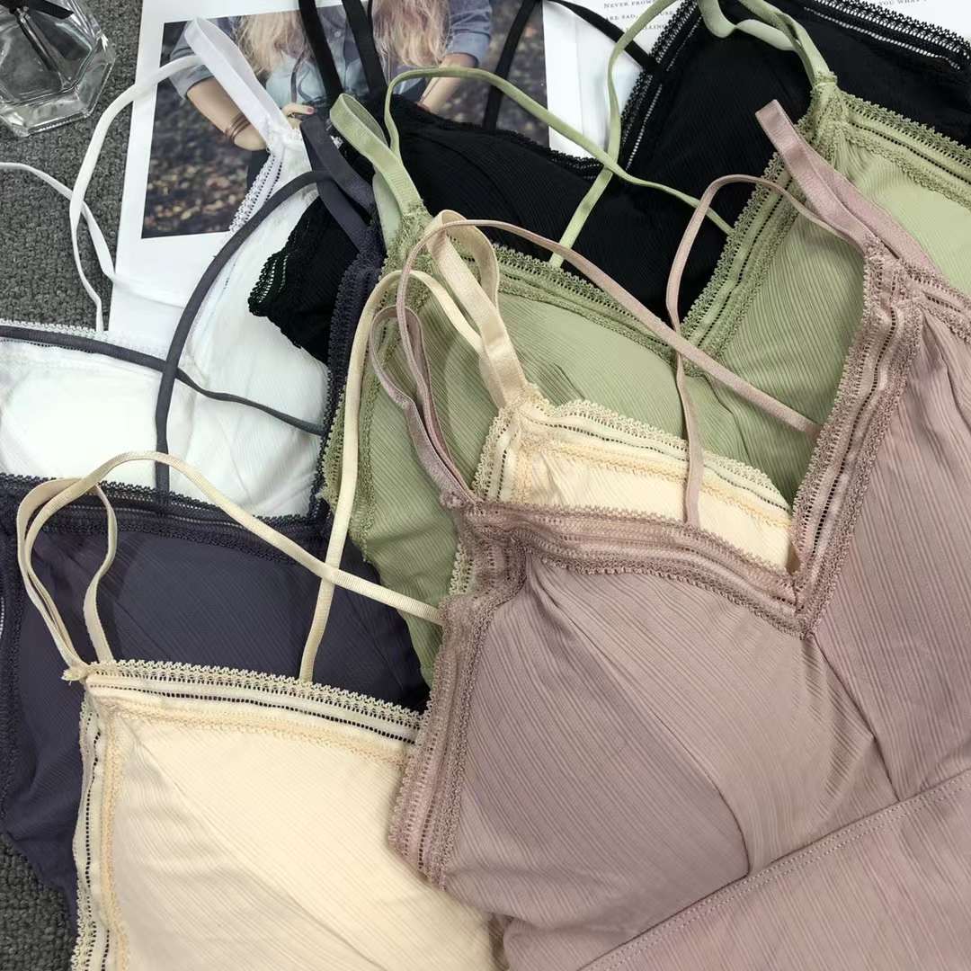 Nueva seda de hielo alta calidad belleza espalda chaleco las mujeres inalámbrico yoga sujetador ropa interior deportiva al por mayor