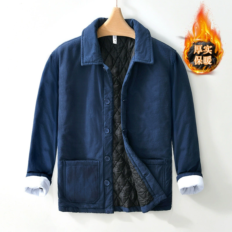 L138 зимнее утолщенное теплое пальто с хлопковой подкладкой, повседневное модное свободное однотонное пальто с квадратным воротником и хлопковой подкладкой, цельная доставка