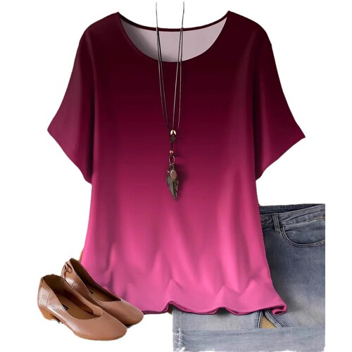 European and American casual sport loose round neck short sleeve T-shirt top ME15