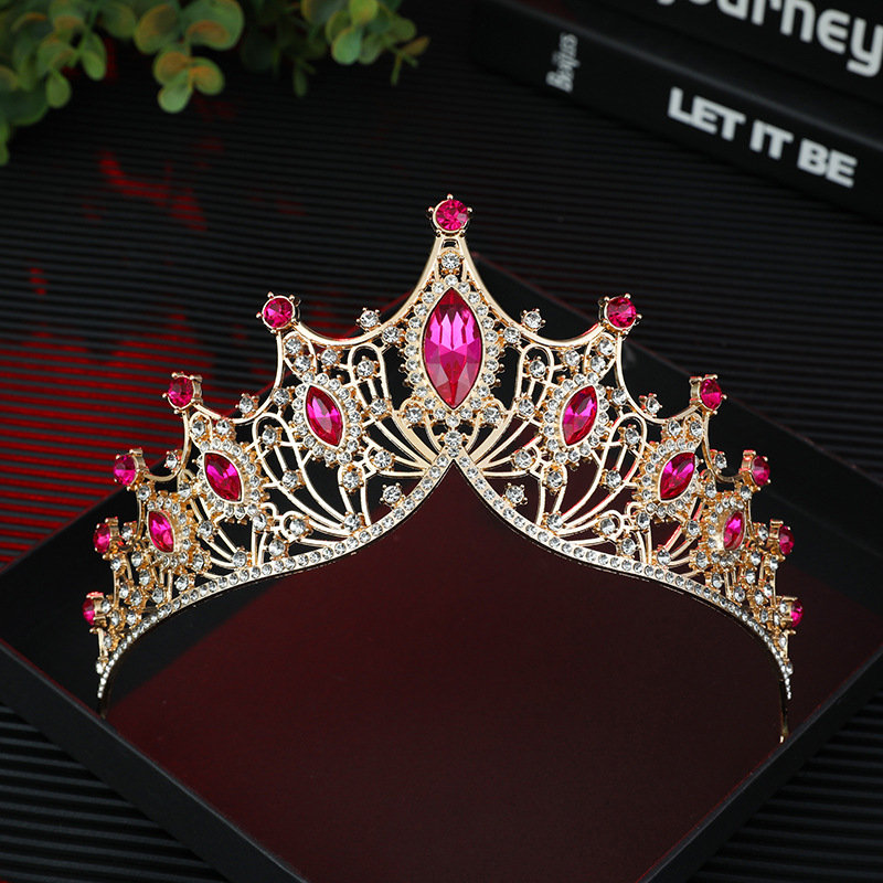 Corona de novia transfronteriza estilo barroco de lujo atmósfera corona de fiesta accesorios de vestido de princesa