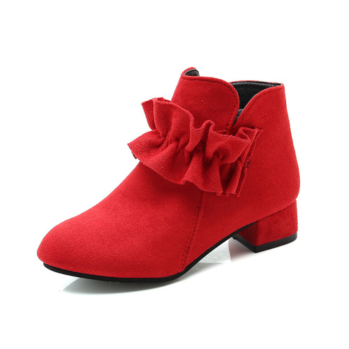 Girls' shoes winter 2024 new versatile Korean children's boots spring and autumn Martin boots short boots high heels British style