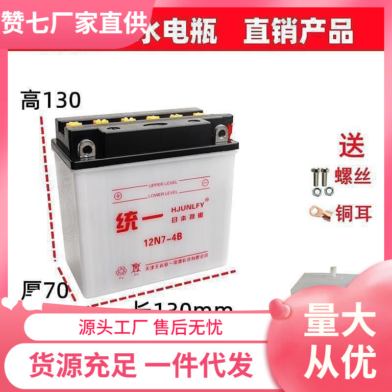 摩托车电瓶12通用统一摩托车三轮水电瓶125雅马哈弯梁车电池