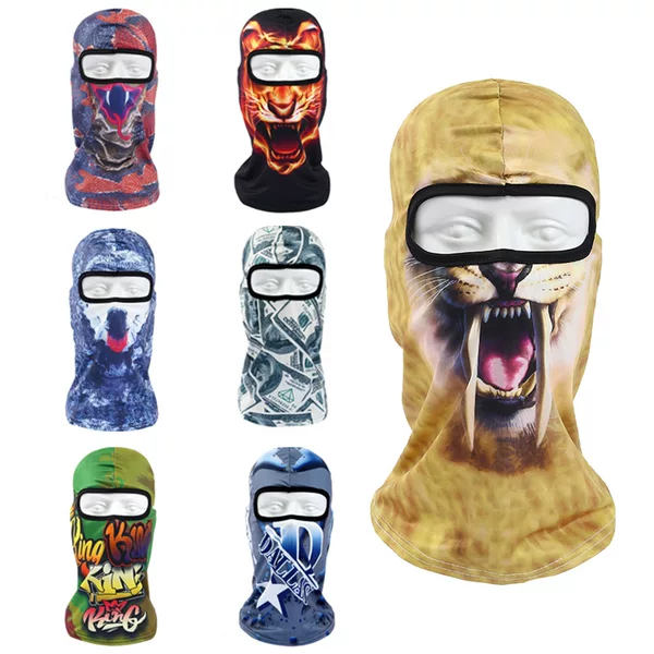 Creative Outdoor Cycling Mask, Bicycle Windproof and Dustproof Sports Full-Face Animal Print Sun Protection Neck Scarf Wholesale