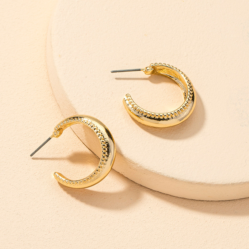 Retro Fashion C-shaped Alloy Earrings display picture 3