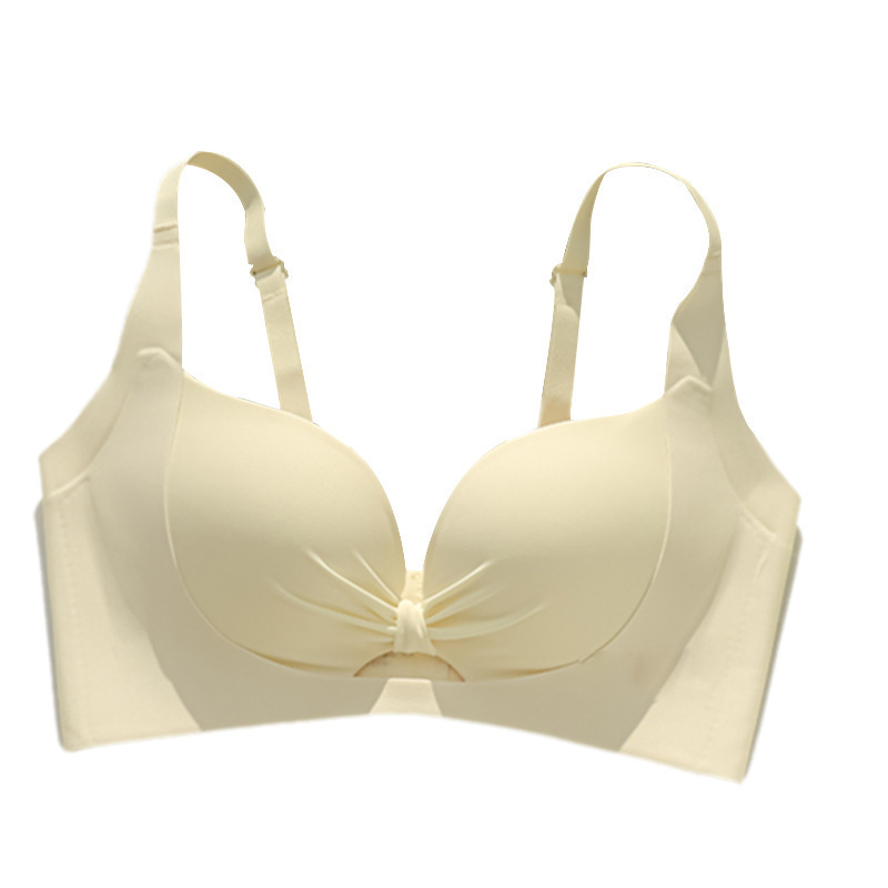 Baimu Huatianhen Bra for Women, Push-Up for Small Busts, Enhances Appearance, Reduces Side Breasts, Prevents Sagging, Wireless, Hollow Design