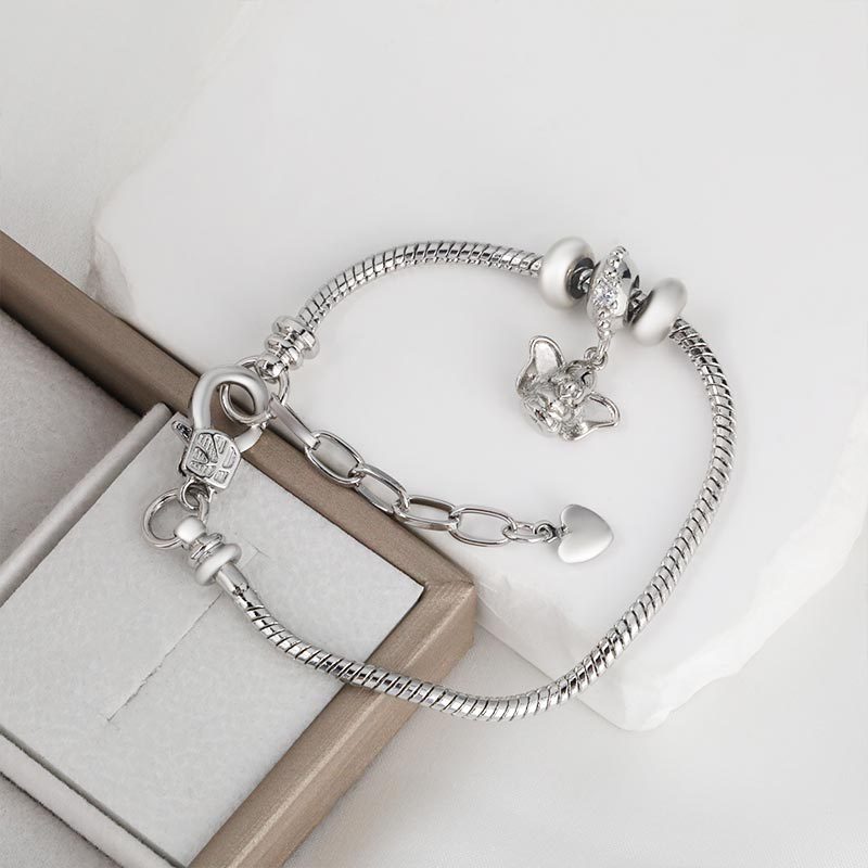 creative geometric copper platinum bracelet with zircon