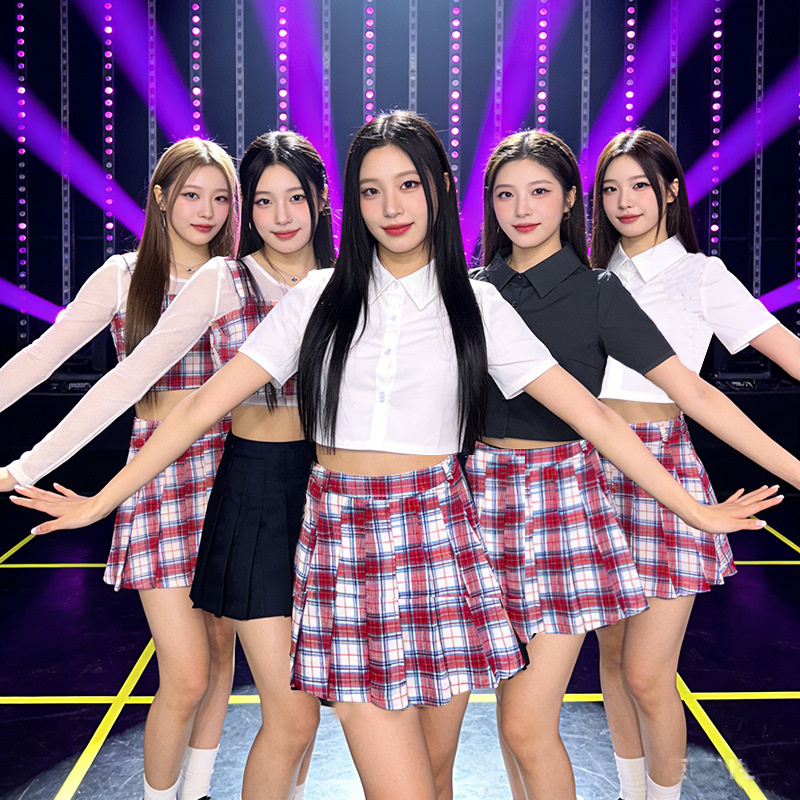 Korean Girl Group Performance Uniform Cheerleader Jk Student Girl Jazz Dance Group Internet Celebrity Performance Costume