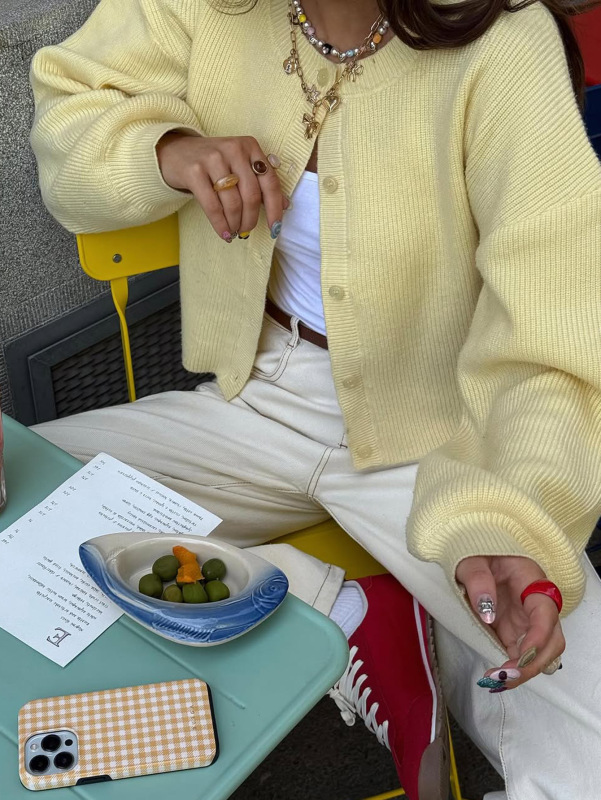 迪芸欧美简约度假纽扣毛织长袖外套毛衣女装2025秋冬亚马逊独立站|undefined