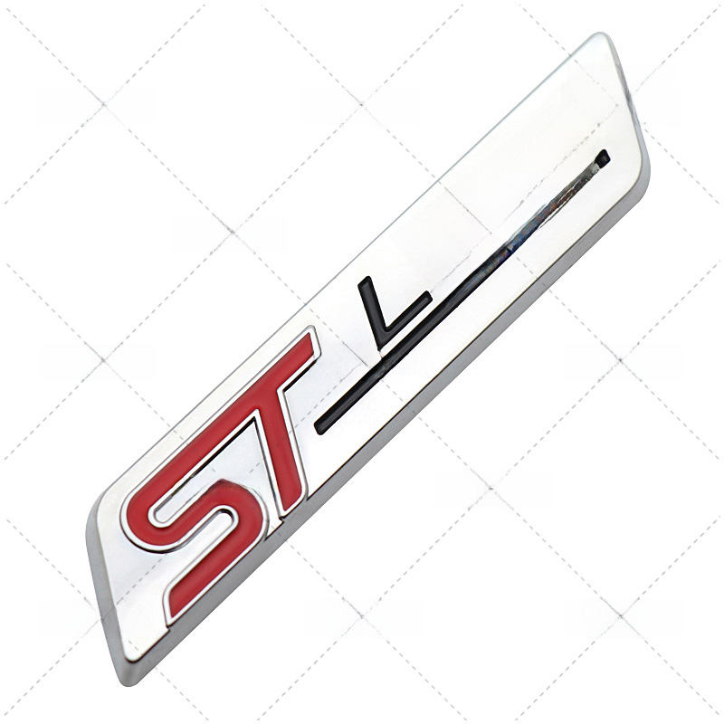 (2개) 포드의 새로운 날카로운 국제 자동차 스티커 수정 STLINE 자동차 로고 금속 로고 ST 라인 리프 보드 로고 사이드 로고에 적용 가능