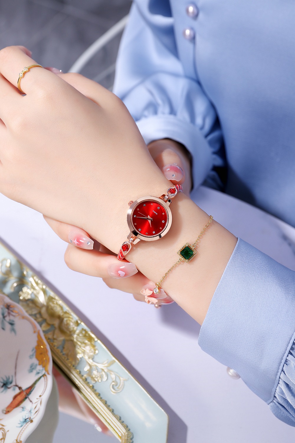 New Rainbow Sugar Colored Bracelet Live Streaming Sales Small dial Temperament Women's Watch_voghion.com