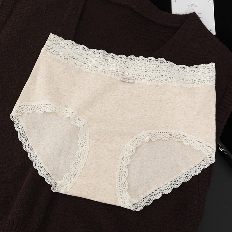 Ropa interior mujer algodón puro 7a antibacteriano algodón entrepierna cintura media encaje femenino sexy triángulo pantalones cortos sin costuras niñas bragas