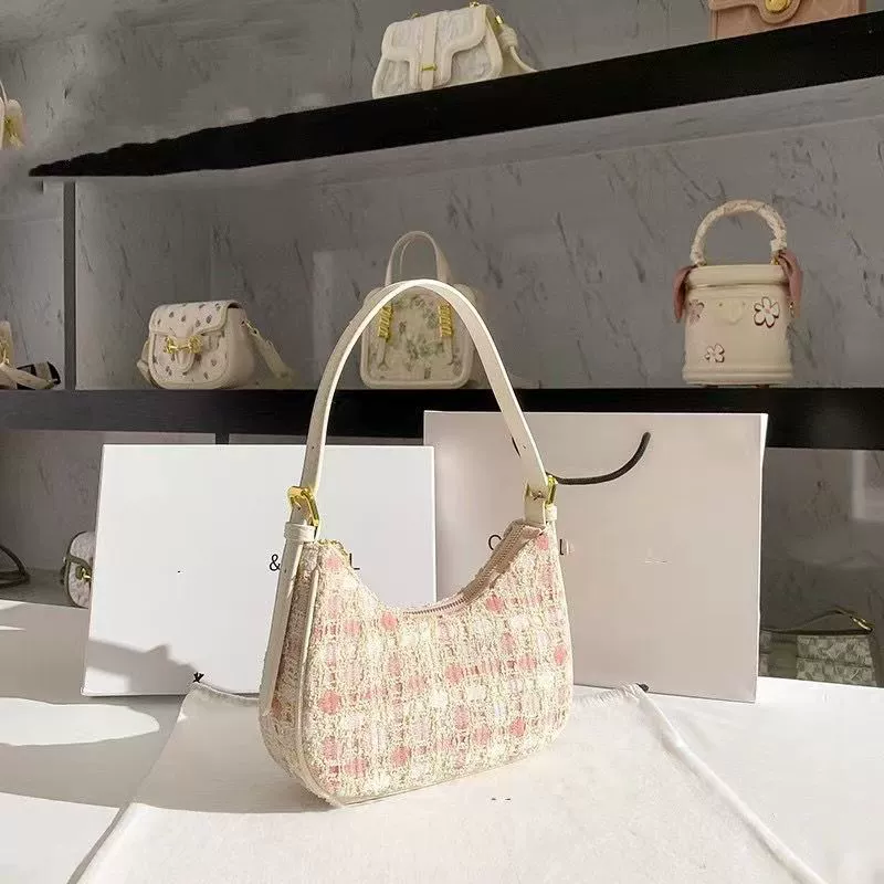 Плетёная летняя лампа-луна с рисунком, сумка через плечо, стиль Chanel, коллекция 2023