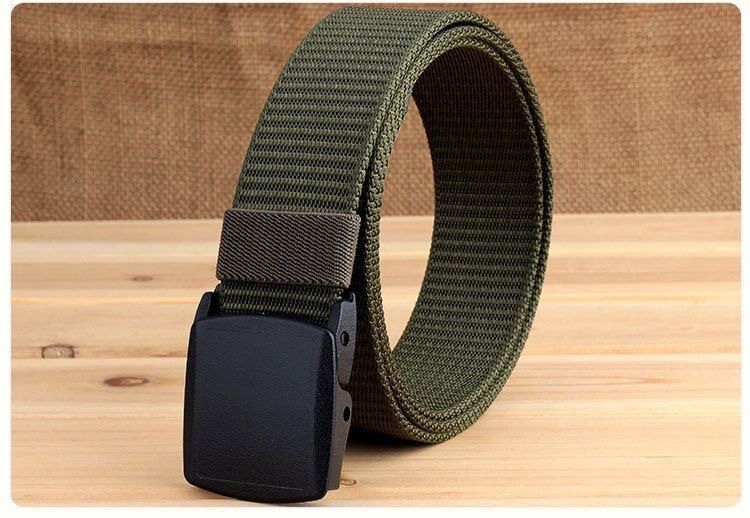 Men's Canvas Belt Student Military Training Sports Tactical Belt Outdoor Work Pants Versatile Thick Fabric Belt Cross-border Wholesale