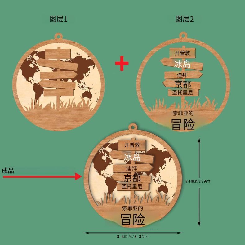 2025 新しい最高の新築祝いギフト二層ワールドトラベラークリスマス装飾吊り下げクリスマスツリーペンダント|undefined