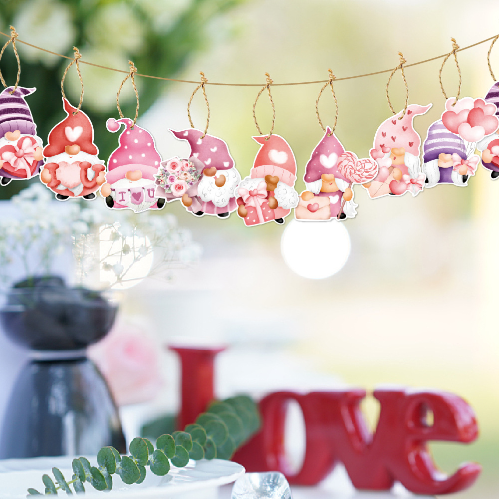 Nuevo Día de San Valentín decoración etiqueta adornos Día de San Valentín regalo decoración enano colgante boda decoración romántica