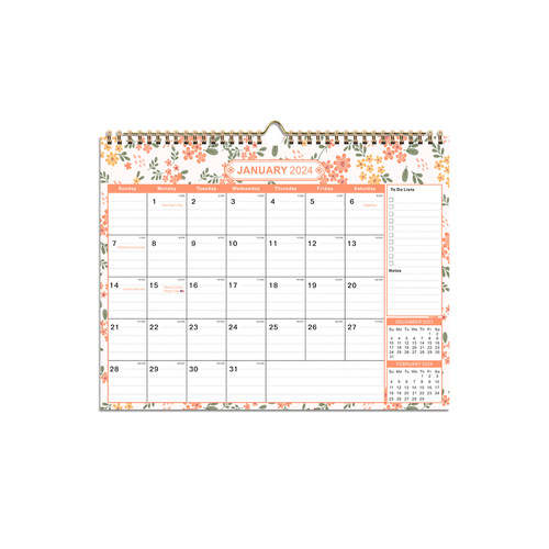 Cross-border e-commerce English wall calendar printing and production 2024 wall calendar countdown schedule notes European and American holiday calendar
