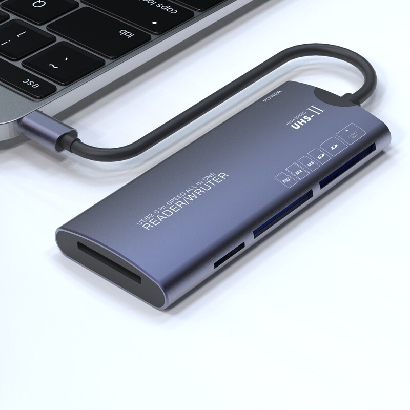 アルミ合金高速 xd カードリーダー多機能カードリーダー 6 イン 1 sd カード cf カードカメラ携帯電話カードリーダー|undefined