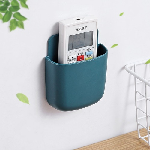 Remote control storage box TV air conditioner wall-mounted bed head phone charging shelf organizer no drill holder
