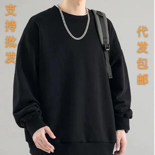 Fleece-Lined Thickened Sports Crewneck Sweatshirt, Unisex, New Autumn and Winter Style, Loose Fit for Couples, Casual Pullover for Students
