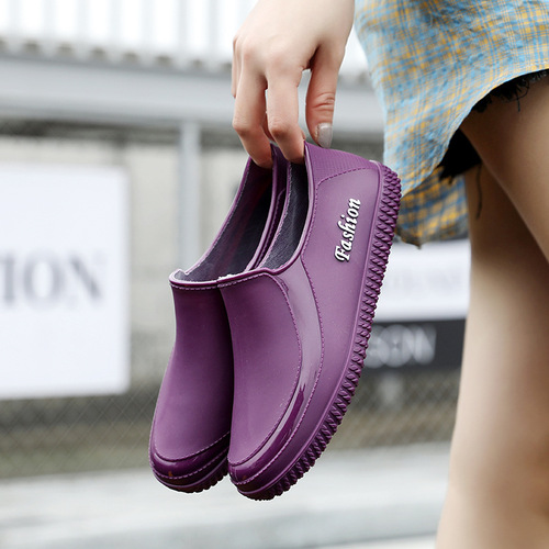 Kitchen low-cut rain boots for women, short-tube thick-soled rain boots, fashionable women's non-slip outer work shoes, waterproof shoes, water boots