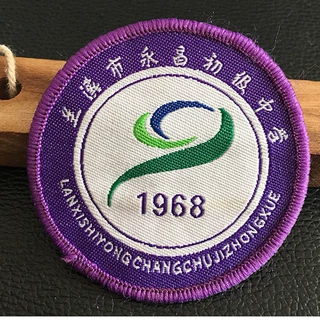 工厂直供专业定制织章校徽定做小学校臂章加背胶魔术贴别针织唛章