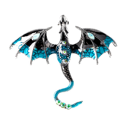 Retro dripping oil cartoon flying dragon style brooch men's personalized suit coat accessories pin jewelry cross-border supply