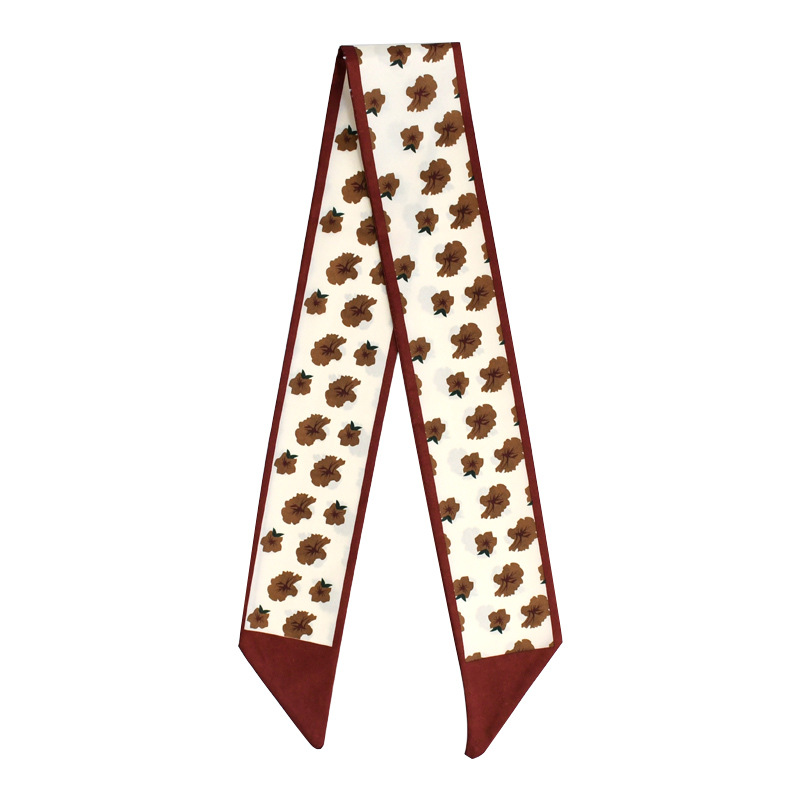 Primavera y otoño lindo y dulce bufanda de seda larga cinta para el cabello caja de regalo bolsa de amarre cinta multifunción fresca pequeña y versátil