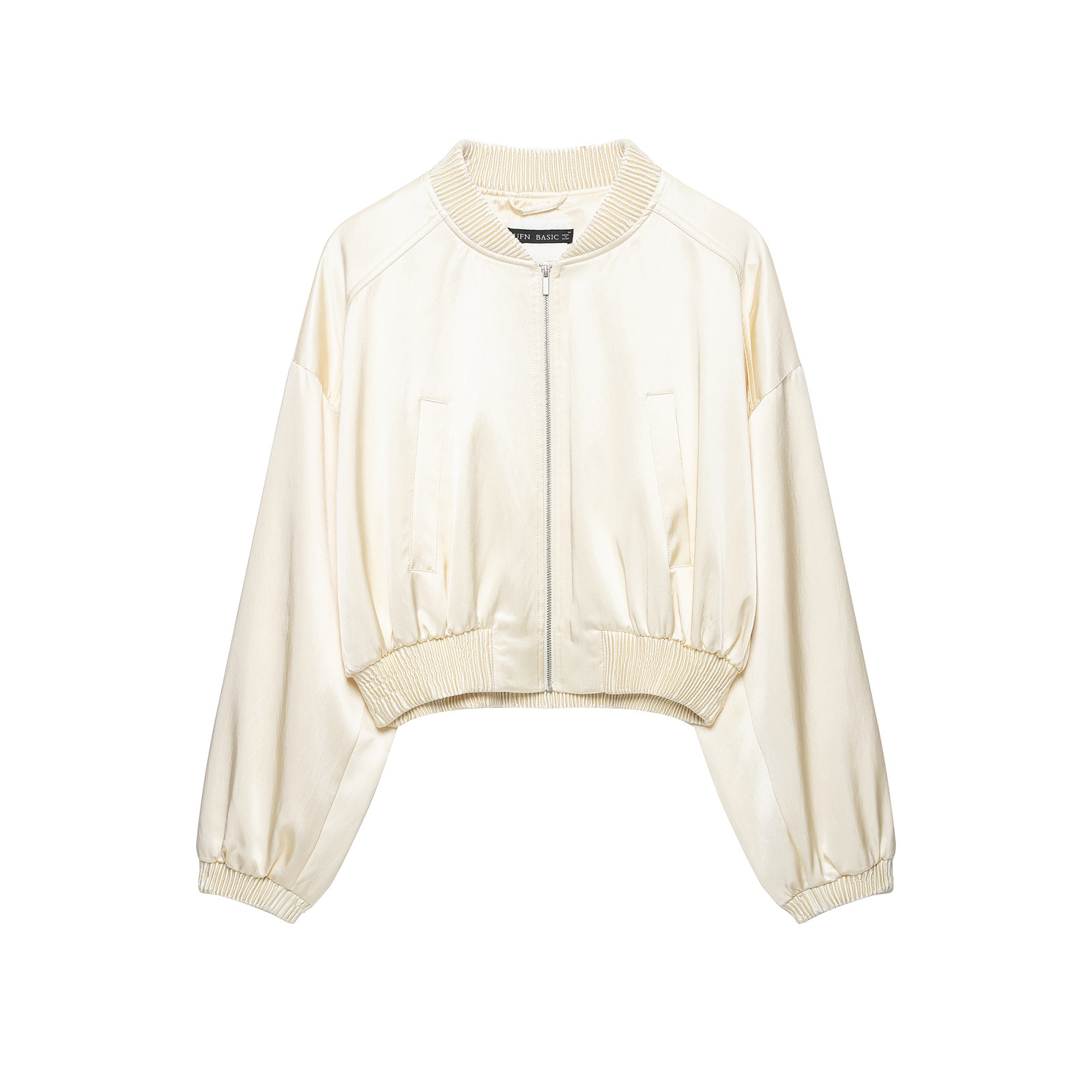 Cross-border women's clothing 2026 autumn/winter new style, fashionable and versatile silk satin bomber jacket 5320703
