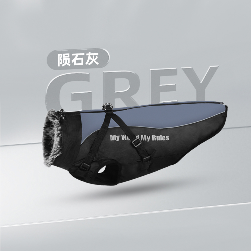 Nuevo perro ropa invierno cálido reflectante perro grande ropa engrosada perro de algodón acolchado ropa para mascotas ropa al por mayor