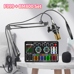 越境供給F999サウンドカードbm800コンデンサーマイクライブ配信カラオケエンターテイメント専用サスペンションマイクセット