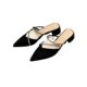 Grape Mom New French Style Elegant Pointed Toe Sandals Diamond Strap Slip-on Thick Heel Half Slippers Women's Miele Outwear Sandals