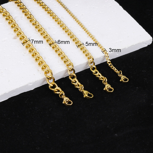 Best-selling cross-border stainless steel hip-hop men's Cuba chain simple accessory sweater chain niche jewelry titanium steel accessories for men