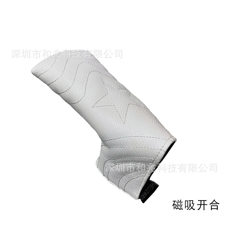 高尔夫推杆套L型可爱卡通刺绣 一字型PU防水磁吸魔术贴直条球杆套|undefined