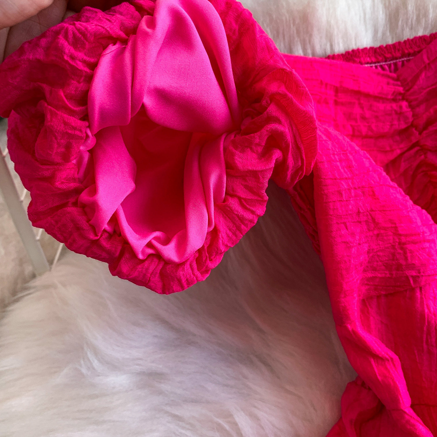Women's French Style Elegant Square Neck Puff Sleeve Dress Casual Slit Long Skirt Pleated Waist Slimming Summer Style_ecoleips.com