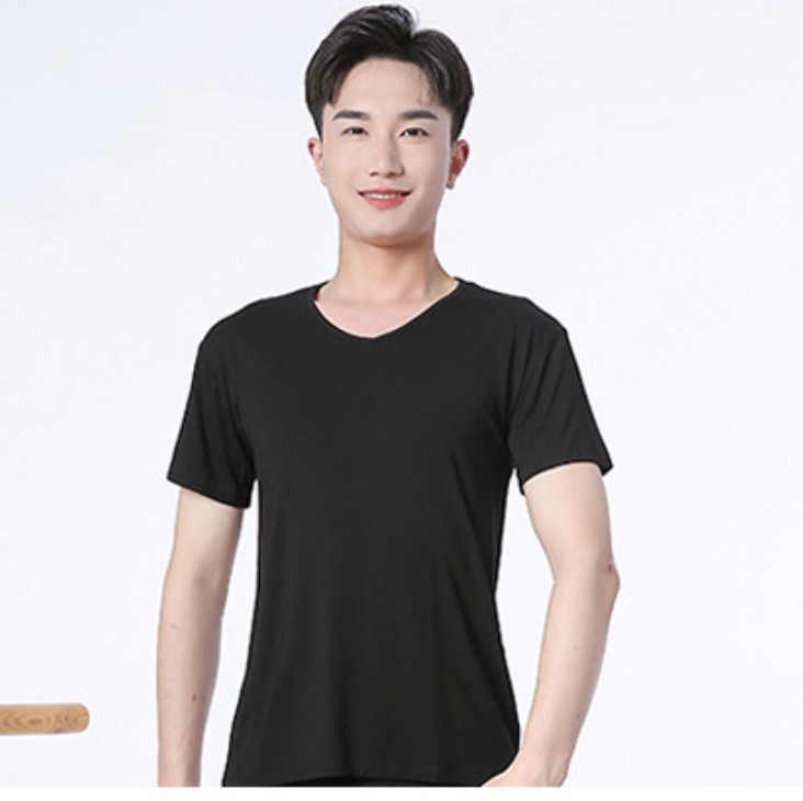 Black v-neck short sleeve top