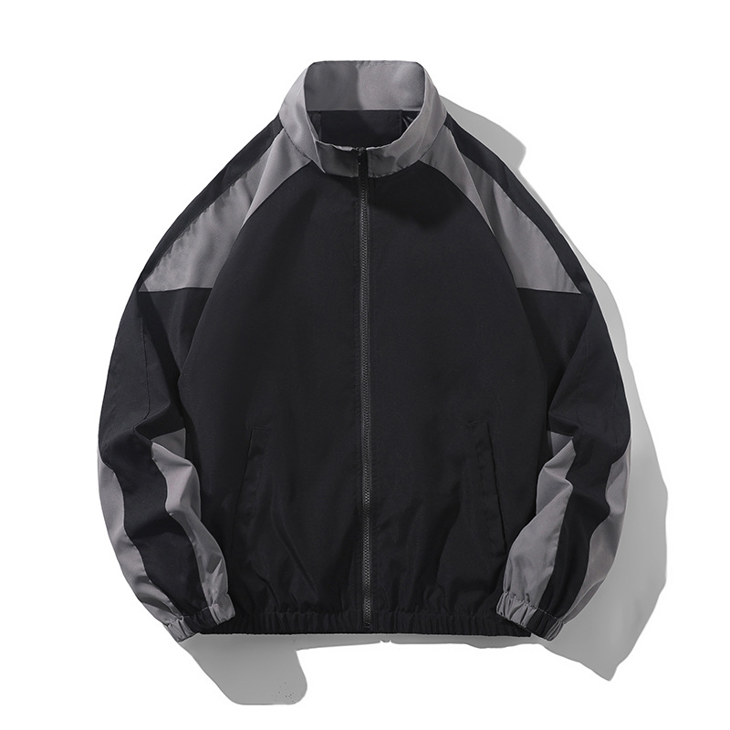 Men's Casual Spring And Autumn Outdoor Stitching Contrast Color Jacket